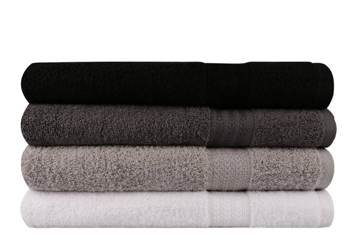 Aucune Juego de 4 toallas de baño - 70 x 140 cm - Blanco, Gris, Gris oscuro, Negro Aucune Juego de 4 toallas de baño - 70 x 140 cm - Blanco, Gris, Gris oscuro, Negro